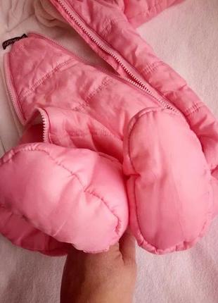 Розовый комбинезон девушкам с закрытыми ножками, 68р3 фото