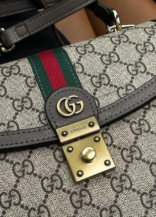 Сумочка жіноча коричнева з натуральної шкіри gucci9 фото