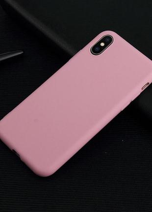 Чехол apple iphone x силикон soft touch бампер светло-розовый