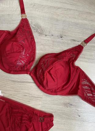 Комплект білизни jardin secret 85c червоний мереживний набір