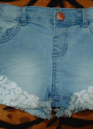Супер шорты девченочьи джинс"baby girl",12-18 мес.,бангладеж.