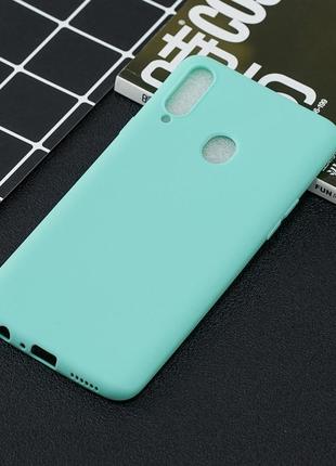 Чехол soft touch для tpu на samsung galaxy a10s a107f wolf (a107) силикон бампер мятно-голубой