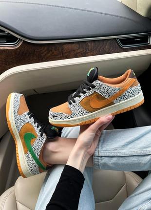 Стильні жіночі кросівки nike sb dunk low safari кольорові2 фото