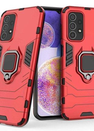Чехол fiji ring для samsung galaxy a23 (a235 / a236) бронированный бампер с кольцом подставкой красный
