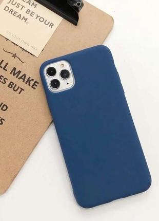 Чехол fiji soft для apple iphone 13 pro силикон бампер темно-синий