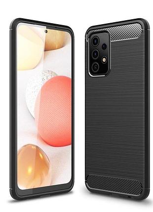 Чехол fiji polished carbon для samsung galaxy a52 (a525) противоударный бампер черный