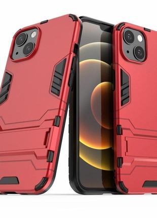 Чехол fiji hybrid для apple iphone 13 mini бампер с подставкой красный