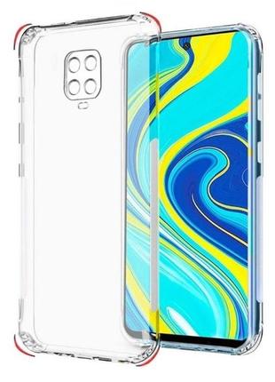 Чехол fiji proof для xiaomi redmi note 9 pro бампер с усиленными бортами transparent