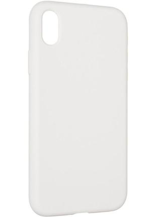 Чехол fiji silicone case для apple iphone xs бампер накладка full soft white (без лого)1 фото