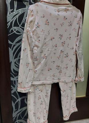 Удобный домашний костюм, пижама в цветочный принт нежно розовый f&f 8-9 лет3 фото