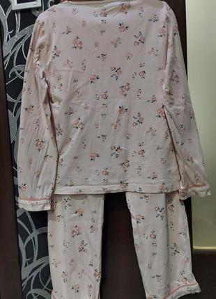 Удобный домашний костюм, пижама в цветочный принт нежно розовый f&f 8-9 лет2 фото