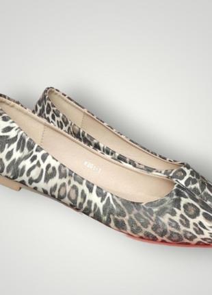 Женские туфли балетки ( леопардовый  с острым нооском3 фото