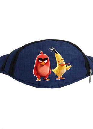 Сумка бананка angry birds 003 на пояс cappuccino (anb 003-blue) синий