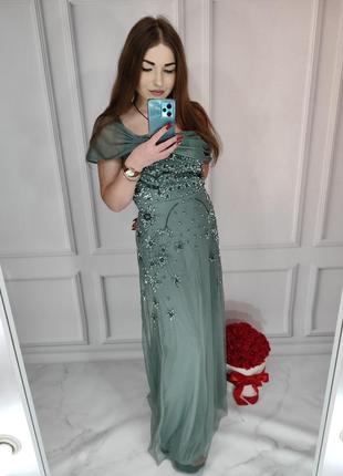 Платье вечернее выпускное биссер4 фото