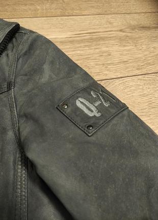 Q-21 серая кожаная куртка наппа байкерская р. 50 xl мужская мото натуральная осенняя без утеплителя3 фото