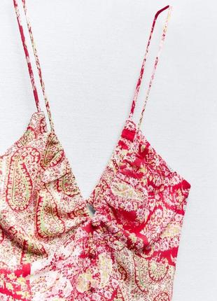 Сукня з льоном сарафан в стилі печворк етно бохо на тонких бретелях на літо zara пейслі6 фото