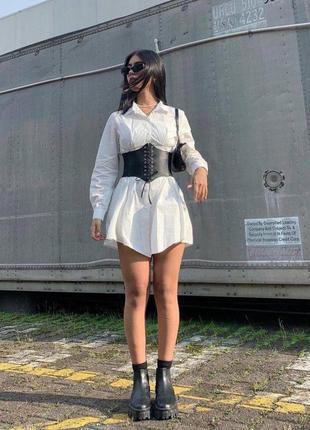 Платье - рубашка с корсетом
тканина: котон