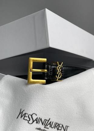 Женский кожаный ремешок yves saint laurent belt gold 2.06 фото