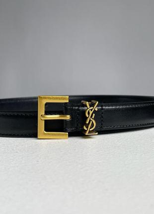 Женский кожаный ремешок yves saint laurent belt gold 2.04 фото