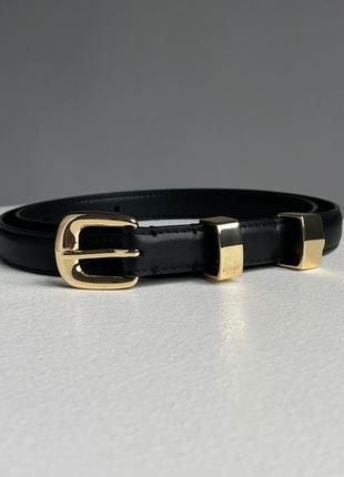 Женский кожаный ремешок celine medium western belt in taurillon leather black8 фото