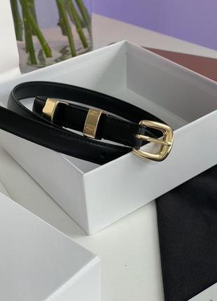 Женский кожаный ремешок celine medium western belt in taurillon leather black4 фото