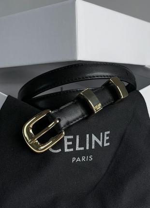 Жіночий шкіряний ремінець celine medium western belt in taurillon leather black