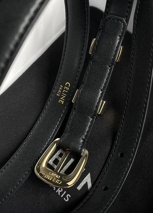 Женский кожаный ремешок celine medium western belt in taurillon leather black6 фото
