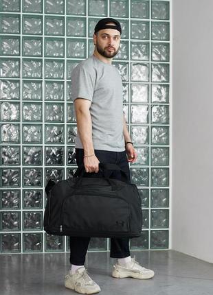 Дорожня сумка under armour чорна, чорне лого,сумка дорожная,спортивная сумка,сумка для поездок1 фото