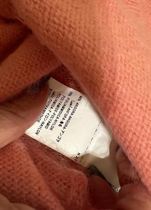 Ангоровий рожевий кроп топ пуловер укорочений кардиган светр світер в’язаний benetton3 фото