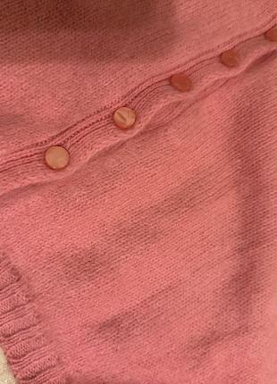 Ангоровий рожевий кроп топ пуловер укорочений кардиган светр світер в’язаний benetton2 фото