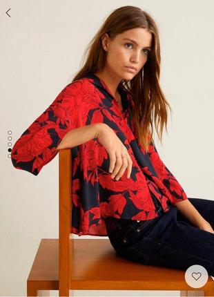 Блуза рубашка на пуговицах в цветочный принт zara mango h&m8 фото