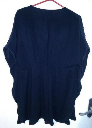 Натуральная,красивая блузка-туника с кружевом-прошвой,большого размера,оверсайз5 фото