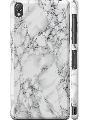 Чохол 3d пластиковий глянцевий на телефон sony xperia z3 dual d6633 мармур білий "4480c-59-58250"