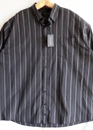 Красивая мужская рубашка в полоску большой размер 4xl 56 длинный рукав +галстук в подарок fx fasion1 фото