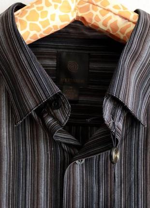 Красивая мужская рубашка в полоску большой размер 4xl 56 длинный рукав +галстук в подарок fx fasion8 фото
