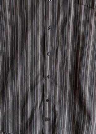 Красивая мужская рубашка в полоску большой размер 4xl 56 длинный рукав +галстук в подарок fx fasion3 фото