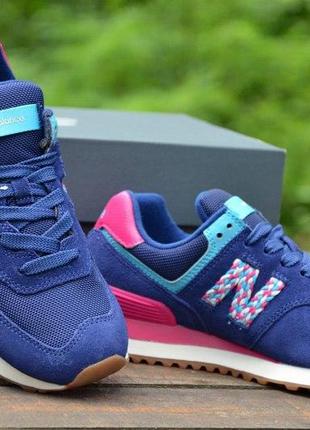 Оригінал new balance! кросівки жіночі сині 574 wl574ldm нью беленс