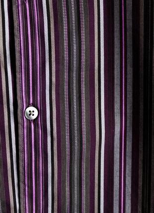 Мужская рубашка в полоску +галстук в подарок длинный рукав большой размер 2xl-3xl 52-548 фото