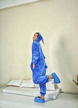 Пижама кигуруми стич синий женский, пижама для взрослых4 фото