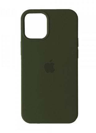 Силіконовий чохол silicone case для iphone 13 pro max з закритим низом хакі army green 48 (бампер)