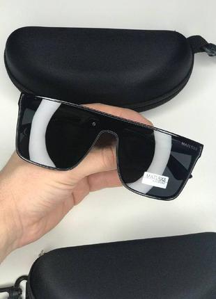 Солнцезащитные очки маска с поляризацией matrix polarized мужские матрикс черные глянец антиблик matlrxs