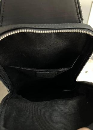 Мужская сумка слинг луи витон нагрудная туристическая louis vuitton кожаная через плечо деловая сумка черная2 фото