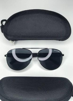 Сонцезахисні окуляри bulgari з поляризацією aviator крапельки булгарі чорні авіатори з подвійним переніссям сталева оправа очки