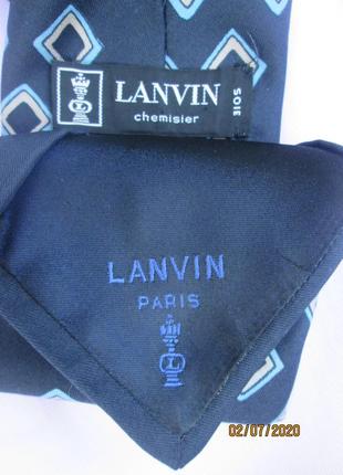 Статусный шелковый галстук " lanvin "  140 х 9.5 см. франция.5 фото