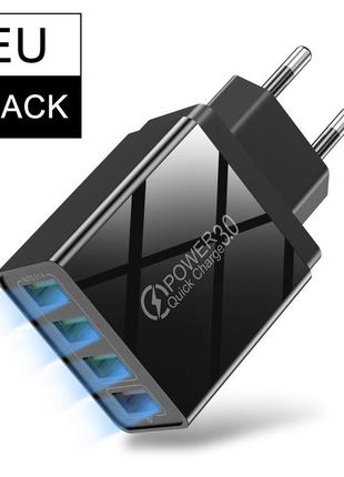 Сетевое зарядное устройство для быстрой зарядки 4 port usb qc3.0 зарядный блок зарядка для телефона 9j