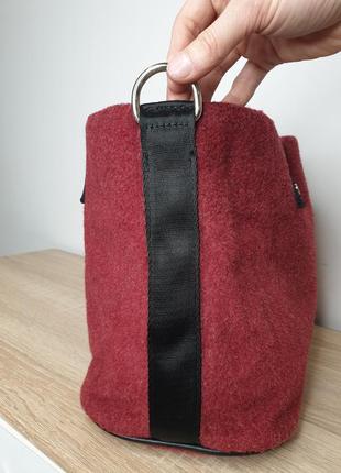 Стильная брендовая вместительная сумка бордо шоппер марсала текстильная8 фото