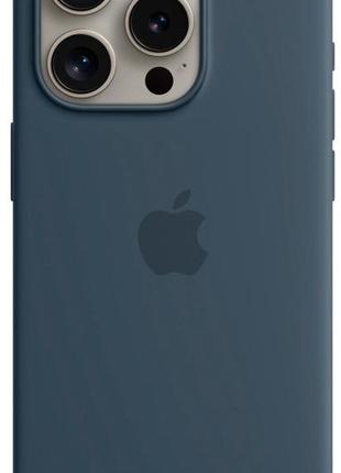 Чехол apple iphone 15 pro max silicone case with magsafe -  storm blue