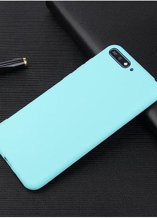Чехол для huawei y6 2018 силикон soft touch бампер мятно-голубой