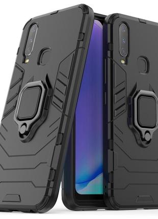 Чехол ring case для vivo y17 бронированный бампер с кольцом черный