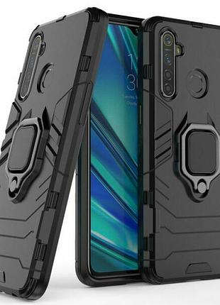 Чехол ring case для realme 5 pro бронированный бампер с кольцом черный